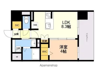 SーRESIDENCE博多駅東AWESOME【2階】の間取り