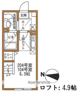 ハーミットクラブハウス西谷TK【1階】の間取り