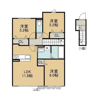 WITH SKY H【2階】の間取り