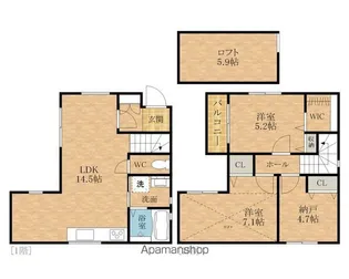 大阪府泉大津市東助松町4丁目【一戸建】の間取り