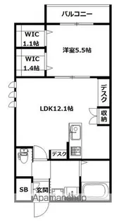 ARBRE KAWASHIMA【201号室】の間取り