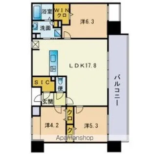 パティオスタイル照葉【409号室】の間取り