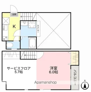 QUONS RECESS【105号室】の間取り