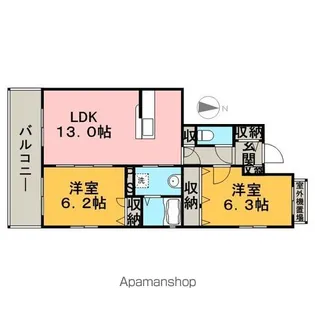 ラフィーネ【101la号室】の間取り