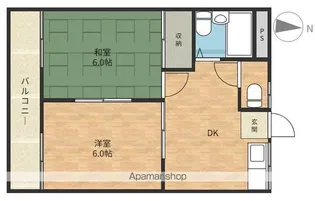 スカイハイツ西之島【2階】の間取り
