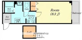 イーストウイング【201号室】の間取り