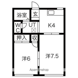 ドミ馬場小路B【102号室】の間取り