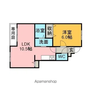 アンプルール リーブル セキレイ【1階】の間取り