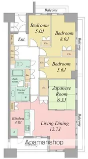 ブライトタウン上島【13階】の間取り