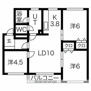 リオコート【402号室】の間取り