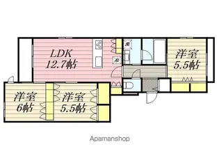 VIA DEL VENTO Ⅱ【3階】の間取り