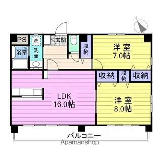 パルメゾン高砂Ⅰ【6階】の間取り