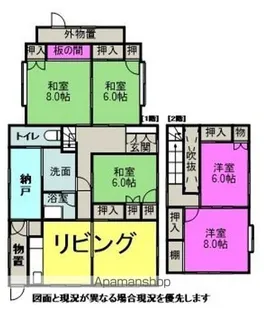 長野県東筑摩郡朝日村大字西洗馬【一戸建】の間取り