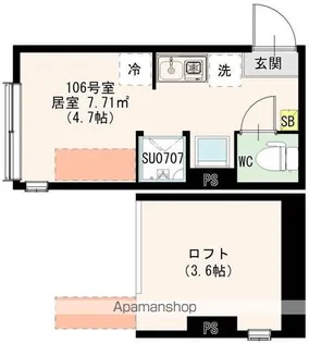 ハーモニーテラス若宮Ⅶ【1階】の間取り