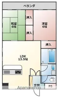マンション輝宣【6階】の間取り