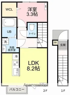 ESCONDITE卸町Ⅰ【2階】の間取り