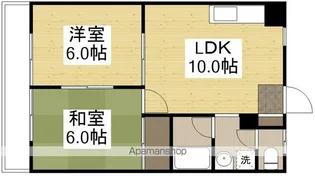 スカイハイツ富第Ⅱ【3階】の間取り