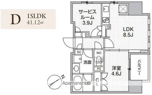 グランエール西日暮里NORTH【7階】の間取り