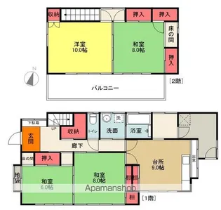 福島県いわき市江名字藤ケ丘【一戸建】の間取り