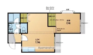 リバーサイド鳥飼【3階】の間取り