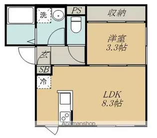 リヨンドール宮城野原【1階】の間取り
