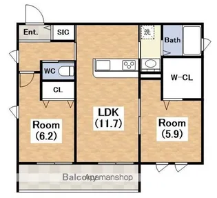 ユアメゾン針中野南【102号室号室】の間取り