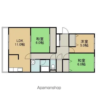 サンオークマンション【303号室】の間取り