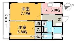 アドリアパラセ【2階】の間取り
