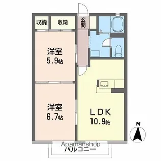 エターナルタウンD【201号室】の間取り