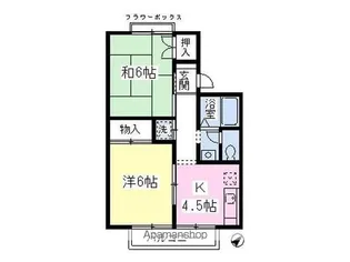 サンパーク三山B棟【1階】の間取り