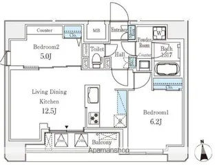 クラリティア文京湯島【7階】の間取り