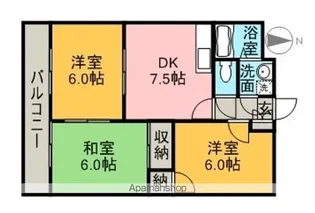 ヴェルヌーヴF・M【3階】の間取り