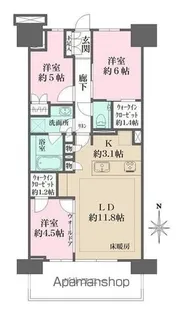 猿江恩賜公園レジデンス【9階】の間取り