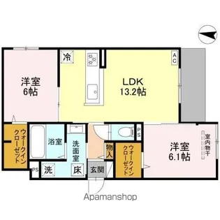 LIBERTY ISLAND【105号室】の間取り