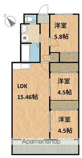 スカイハイツ麻生 弐号棟【306号室】の間取り