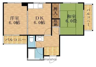 小山マンション【405号室】の間取り