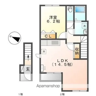 スターコーポ西Ⅳ【2階】の間取り