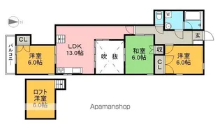 パレ・ド・バレーヌ【3階】の間取り