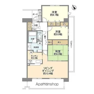 ウェルガーデンC棟【6階】の間取り