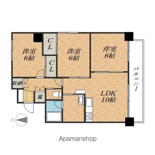 帯広マンション第1【3階】の間取り