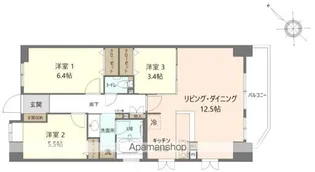 パークテラス横浜ベイ【11階】の間取り