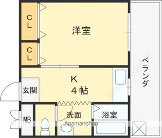 コーポフェルメール【211号室】の間取り
