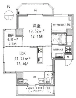 モンテヴェルデ神楽坂弐番館【3階】の間取り