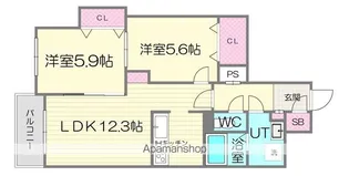 ミーテ新さっぽろ【2階】の間取り