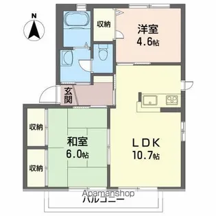 リバーネームA【201号室】の間取り
