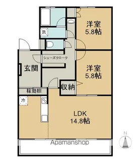 シャトー清城【1階】の間取り