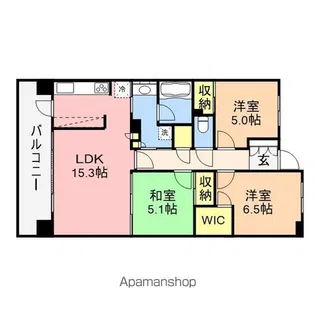 パストラルハイム萬代橋【5階】の間取り