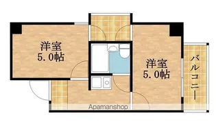 ラ・ペール一番館【2B号室】の間取り