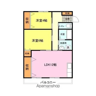 サンラフレ長府【201号室】の間取り
