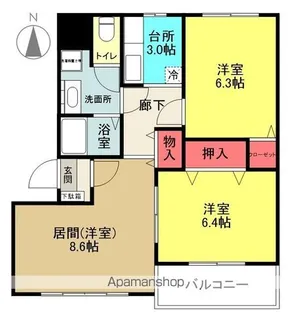 ヒーローマンション明【201号室】の間取り